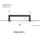 CMT, Round Tubing Mitered Corner Singled-Sided Pull Handle — CMT12