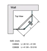 C2862A — C2862, FRAMELESS SHOWER DOOR, SQUARE FIXED PANEL GLASS TO GLASS SUPPORT BAR technical information technical reference