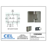 CGEN580, 5 Degree Pre-Set, 180 Degree Glass to Glass Hinge for Frameless Shower Door — CGEN580