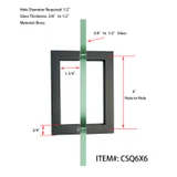 CSQ, Square Tubing Back to Back Pull Handle — CSQ6X6