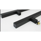 CSQLP Square Ladder Pull, Back-to-Back Entrance Door Handle, Stainless Steel 304 Tube in 1/16" Thickness — CSQLP24-MB — Matte Black — 24"