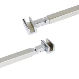 C2864, FRAMELESS SHOWER DOOR, SQUARE FIXED PANEL GLASS-TO-GLASS SUPPORT BAR — C2864A