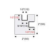 CSLP42,Square Post 42" Height for 1/2" Glass (Post Only, Not Include Glass Clamp) — CSLP42LPSS — Polished Stainless — CORNER