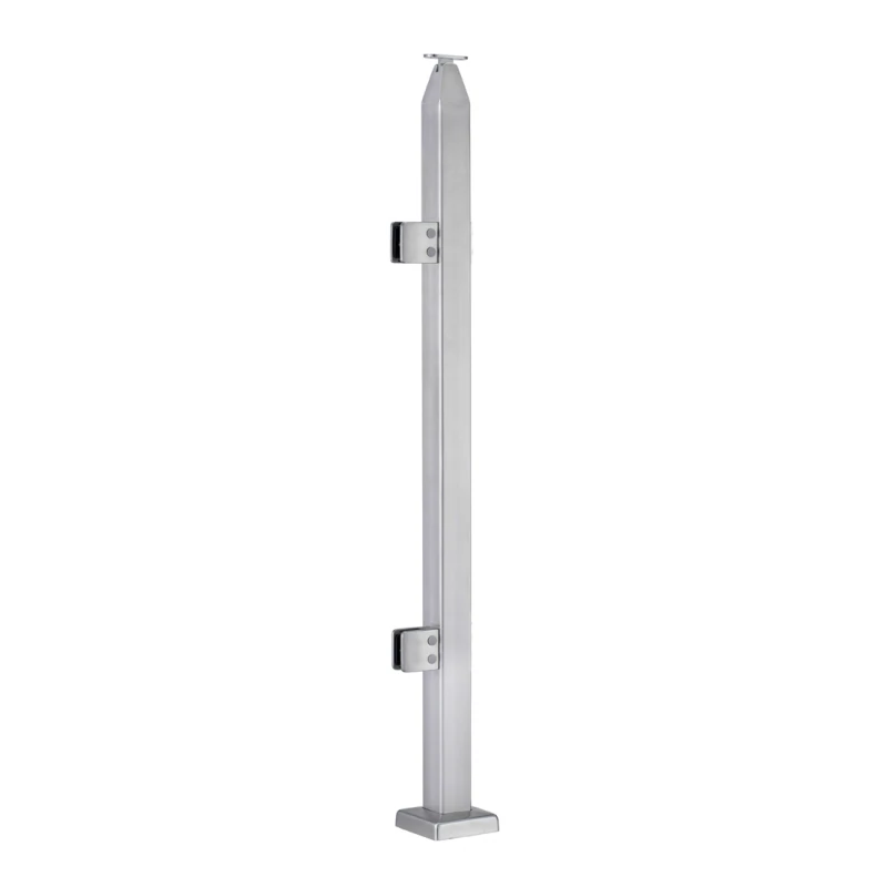 CSPH42, 2" X 2" Square Post 42" Height (Post Only, Not included Glass Clamp) — CSPH42E — Brushed Stainless Steel — END