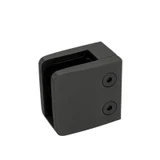 CZP712F, Heavy Duty Square Flat Back Glass Clamp 55 x 55 mm for 3/8″ or 1/2″ Tempered Glass or Laminated Glass — CZP712F — Matte Black
