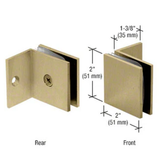 SGC037BBRZ,CRL Brushed Bronze Fixed Panel Square Clamp With Small Leg — SGC037BBRZ