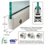 DR4T12SL,CRL 1/2" Glass 4" Tapered Door Rail With Lock - 35-3/4" Length — DR4TSA12SL — Satin Anodized