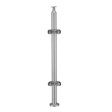CRPH42, Round Post For Handrail Ø2", 42" Height, Heavy Duty (Post Only, Not included Glass Clamp) — CRPH42L — Brushed Stainless Steel — CORNER