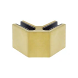 CGTGS90, 90 degree corner Railing clamp, glass to glass, for 3/8" & 1/2" Glass — CGTGS90 — Brushed Gold