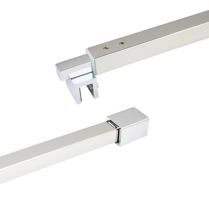 C2861, FRAMELESS SHOWER DOOR, SQUARE FIXED PANEL WALL-TO-GLASS SUPPORT BAR — C2861A