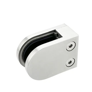 CZP312F, Heavy Duty 2″ Flat Back Glass Clamp for 3/8″ or 1/2″ Tempered Glass or Laminated Glass — CZP312F — Polished Stainless Steel
