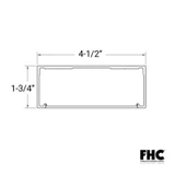 H45 Single, FHC 36" Single Door Header 1-3/4" X 4-1/2" — H45 — Polished Stainless