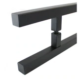 CSQLP Square Ladder Pull, Back-to-Back Entrance Door Handle, Stainless Steel 304 Tube in 1/16" Thickness — CSQLP24-MB — Matte Black — 24"