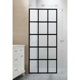 CCPG102MB fixed matte-black grid shower panel with 36 by 80 inch dimensions shown