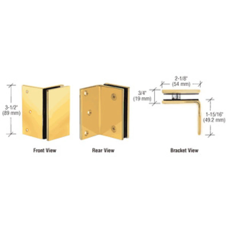 GE90SBR,CRL Polished Brass Geneva Series Wall Mount Bracket — GE90SBR