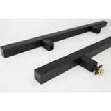 CSQLP Square Ladder Pull, Back-to-Back Entrance Door Handle, Stainless Steel 304 Tube in 1/16" Thickness — CSQLP24-MB — Matte Black — 24"