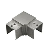 CE90-40X40, Tube to tube 90 degree Elbow for 1 1/2" x 1 1/2" slotted tube — CE90-40X40 — Brushed Stainless Steel