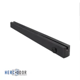 R25S12 with lock, FHC 2-1/2" Low Profile Square Door Rail With Lock For 1/2" Glass - 35-3/4" Length — R25S12L — Dark Bronze Anodized