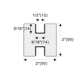 CSLP42,Square Post 42" Height for 1/2" Glass (Post Only, Not Include Glass Clamp) — CSLP42CPSS — Polished Stainless — INLINE
