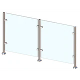 CRPF42, 42" Height Round Post hole Ø 2"(Post Only, Not Include Glass Clamp)