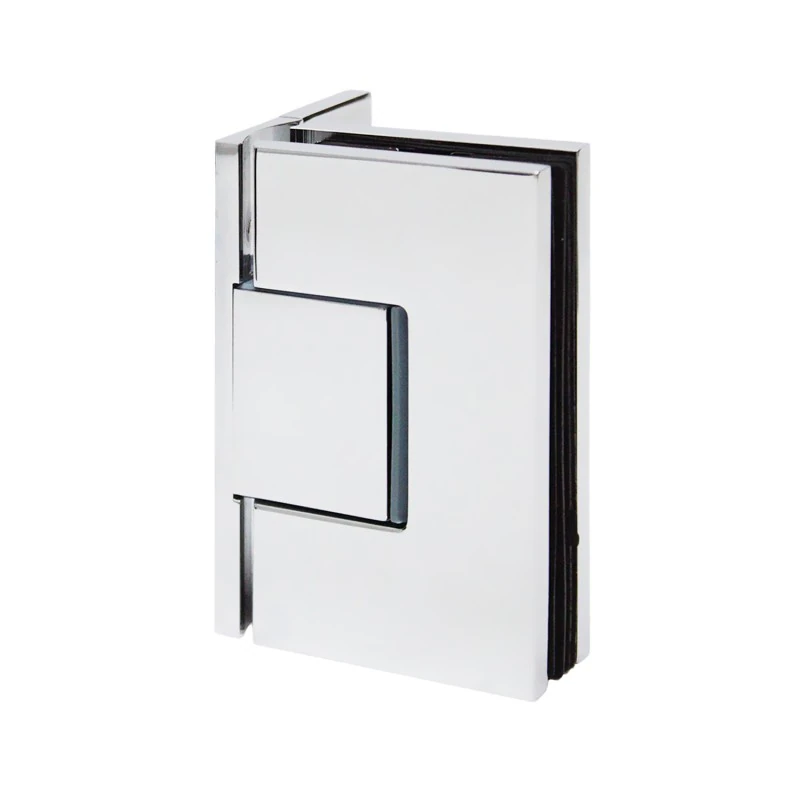 CEL044, Heavy Duty Adjustable Wall Mount offset Plate with Cover Plate Hinge, For 3/8"~1/2" Glass — CEL044CH