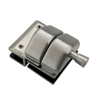 CY12S, Swimming Pool Glass Door Lock-No Key For 3/8”-5/8 Thickness Glass — CY12S — Brushed Stainless Steel