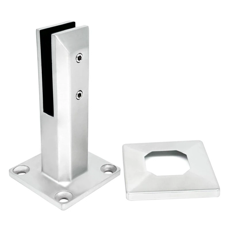 CSDMS188S, Square Spigot for Stair, Size: 2" x 7-7/16" Height ,Duplex 2205 — CSDMS188SL — Polished Stainless Steel — Left Side