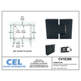 CV1E380, Adjustable 180 Degree Glass to Glass Hinge for Shower Door — CV1E380