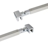 C2864, FRAMELESS SHOWER DOOR, SQUARE FIXED PANEL GLASS-TO-GLASS SUPPORT BAR — C2864A