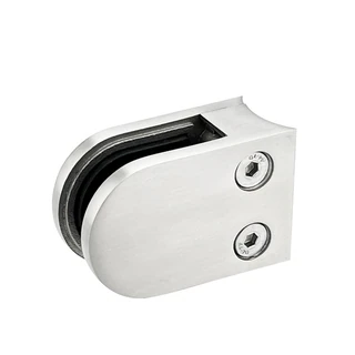 CZP312R, Heavy Duty 2″ Round Back Glass Clamp for 3/8″ or 1/2″ Tempered Glass or Laminated Glass — CZP312R — Polished Stainless Steel