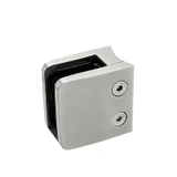 CZP712R, Heavy Duty 2″ OD Round Back Glass Clamp 55 x 55 mm for 3/8″ or 1/2″ Tempered Glass or Laminated Glass — CZP712R — Brushed Stainless Steel