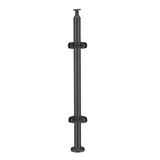 CRPH42, Round Post For Handrail Ø2", 42" Height, Heavy Duty (Post Only, Not included Glass Clamp) — CRPH42L — Matte Black — CORNER