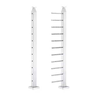 CSPC42, Square 42" Height Post for cable Ø2", (Post Only, Not include cable, Tensioner & Terminal) — CSPC42 — Brushed Stainless Steel — TERMINAL