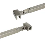 C2864, FRAMELESS SHOWER DOOR, SQUARE FIXED PANEL GLASS-TO-GLASS SUPPORT BAR — C2864A