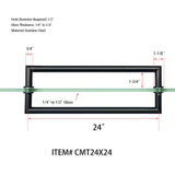 CMT, Round Tubing Mitered Corner Back to Back Pull Handle — CMT24X24