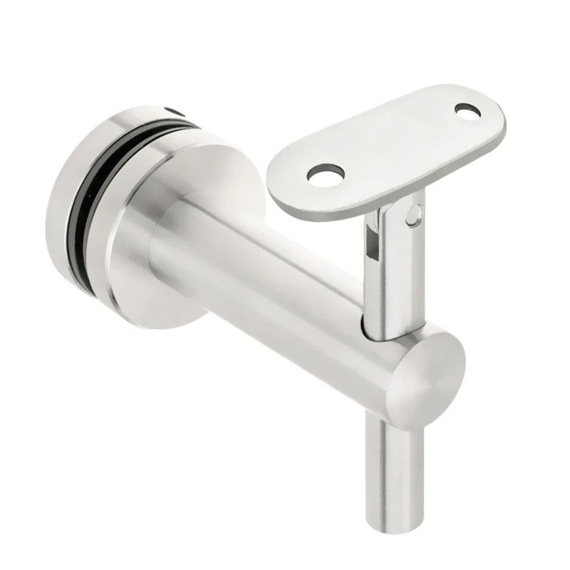 CHBF737, Adjustable Glass Mount Handrail Bracket for Square Tube — CHBF737 — Polished Stainless Steel