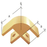 E238, Chrome 2-Way 90 Degree Standard Connector for 3/8" Glass — E238GA — Gold Anodized