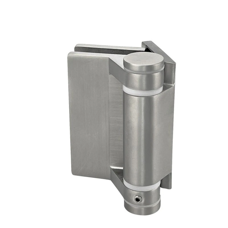 CY11WS, Glass to Wall Heavy Duty Hinge for 3/8" to 5/8" Thickness Glass, flat pin — CY11WS — Brushed Stainless Steel