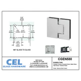 CGEN580, 5 Degree Pre-Set, 180 Degree Glass to Glass Hinge for Frameless Shower Door — CGEN580