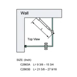 C2863, FRAMELESS SHOWER DOOR, SQUARE FIXED PANEL WALL TO GLASS SUPPORT BAR