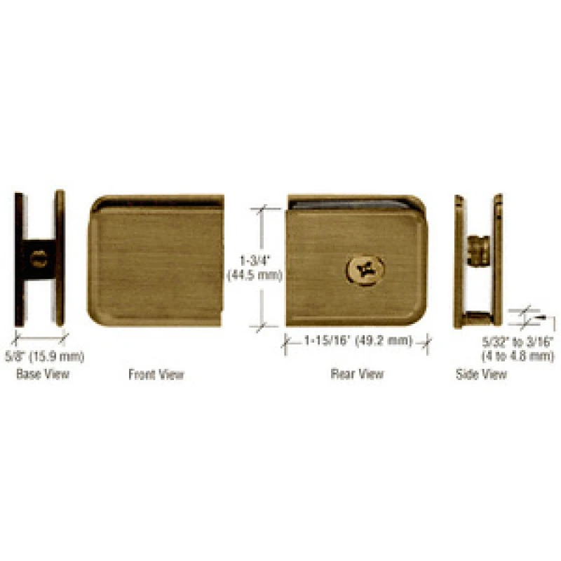 UC79BBRZ,CRL Brushed Bronze Oversized Fixed Panel U-Clamp — UC79BBRZ