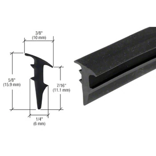 RG12100,CRL Black 1/2" Roll-In Glazing Gasket - 100' Roll — RG12100