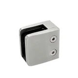 CZP712F, Heavy Duty Square Flat Back Glass Clamp 55 x 55 mm for 3/8″ or 1/2″ Tempered Glass or Laminated Glass — CZP712F — Brushed Stainless Steel