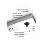 H45 Single, FHC 36" Single Door Header 1-3/4" X 4-1/2" — H45 — Brushed Stainless