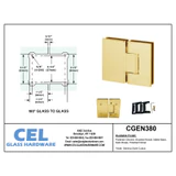 CV1E380, Adjustable 180 Degree Glass to Glass Hinge for Shower Door — CV1E380