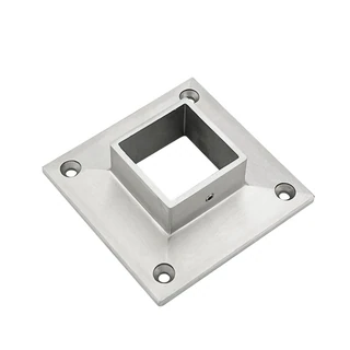 CFL-4040, Square Base Flange for 1-1/2" x 1-1/2" Square Handrail Tube — CFL-4040 — Polished Stainless Steel