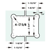CV1E180, 180 Degree Glass-to-Glass Hinge