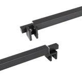 C2862, FRAMELESS SHOWER DOOR, SQUARE FIXED PANEL GLASS TO GLASS SUPPORT BAR — C2862A