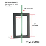 CSQ, Square Tubing Back to Back Pull Handle — CSQ8X8