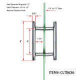CLTB, Ladder Style Back to Back Pull Handle — CLTB6X6